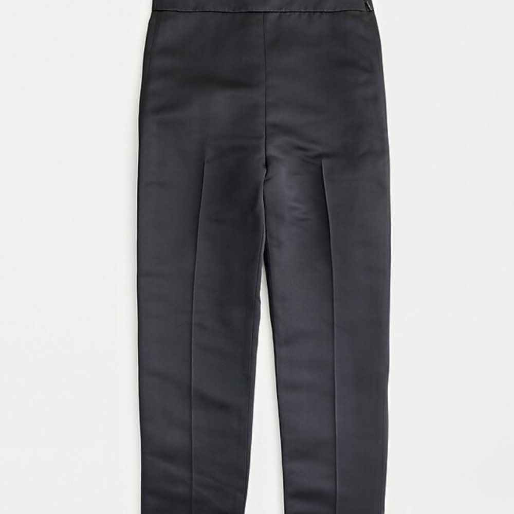 J Crew High-rise cigarette pant in satin